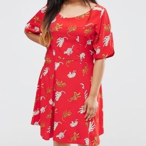 ASOS Curve Tea Dress in Leopard Print